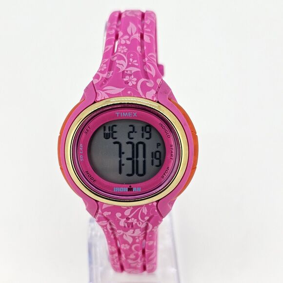 Timex Ironman 30th Anniversary Women's Digital Watch 38MM Pink Bands New Battery - Picture 1 of 15